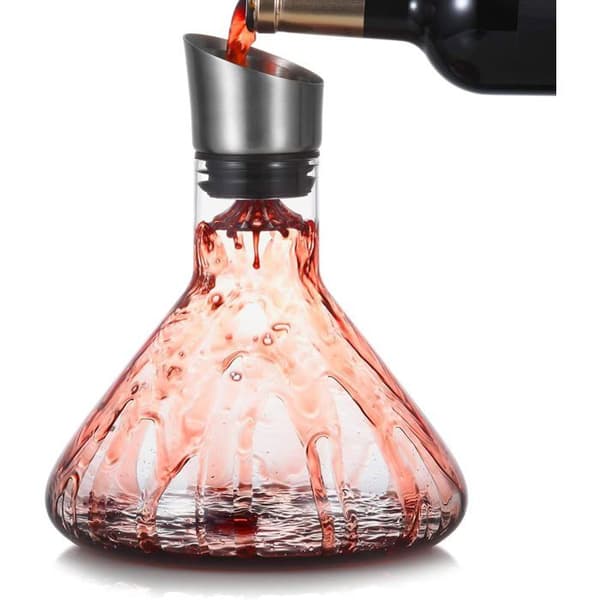 Vinlufter med hældetud, håndblæst karaffel, luksuriøst vintilbehør til gave (1200 ml)