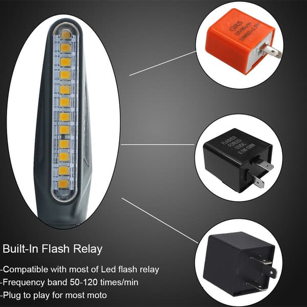 st LED Motorsykkel Blinklys Dynamisk - Motorsykkel Blinklys - Universal - Fleksibel - Dynamisk