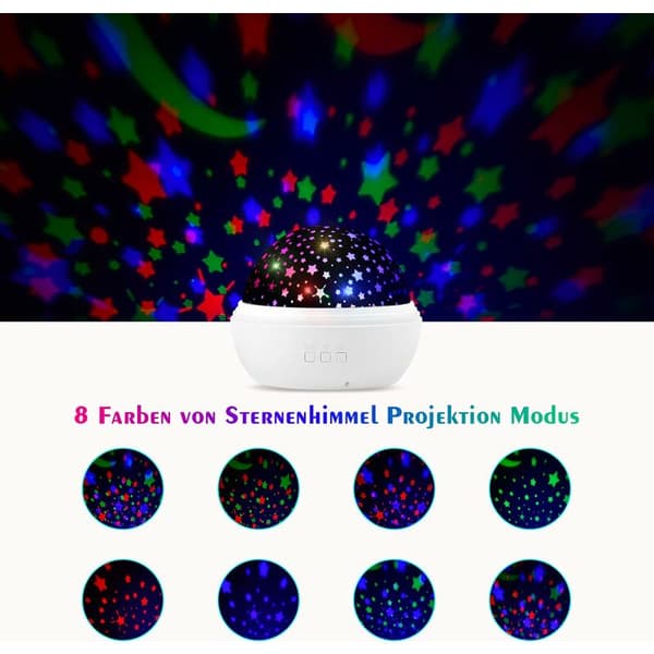 LED Starry Sky Projector Baby Night Light Ocean World 2 in 1 Projection Lamp with USB Cable (White)