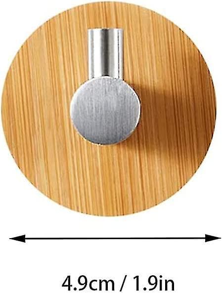 4 kpl bambu seinäkoukku, bambu ruostumattomat koukut, bambu itseliimautuva koukku, ei porausta itseliimautuvat pyyhekoukut kylpyhuoneeseen, wc:hen, keittiöön (si
