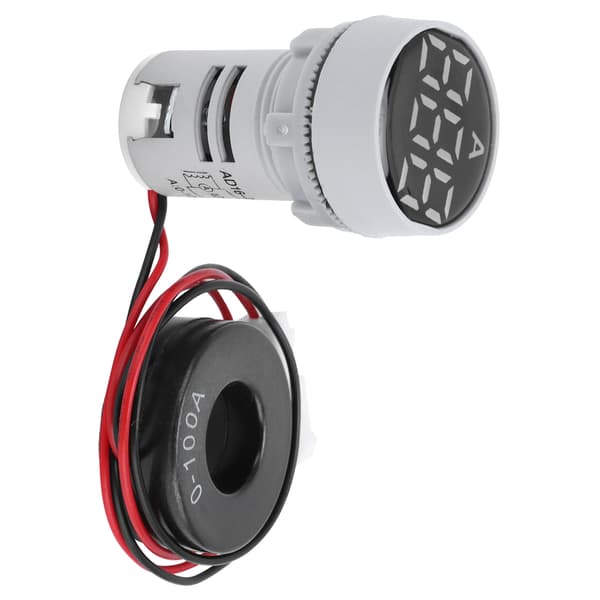 Digital strømmåler krystallpanel amperemeter rund signalindikator AC 220V AD16‑22DSA hvit