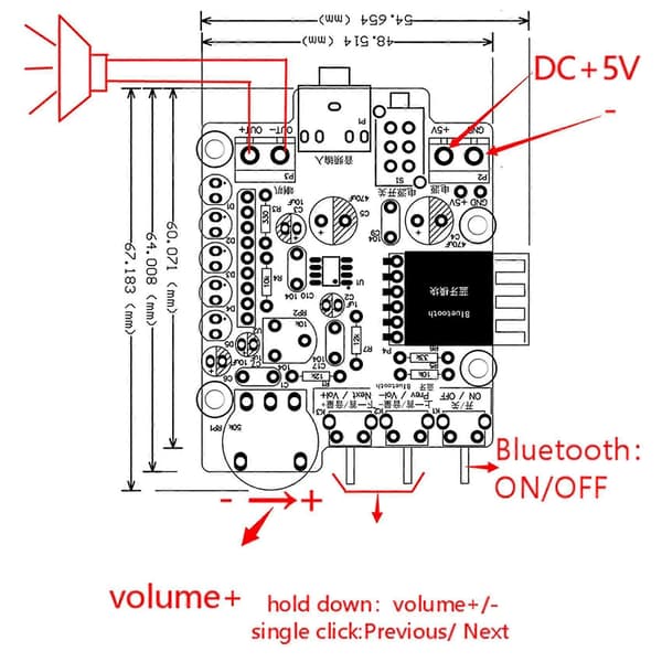 Hu-009 Tann- Ser 2 tommer 3w Mini Ser Elektronisk Komponent Diy Kit Trådløs Kablet 5v