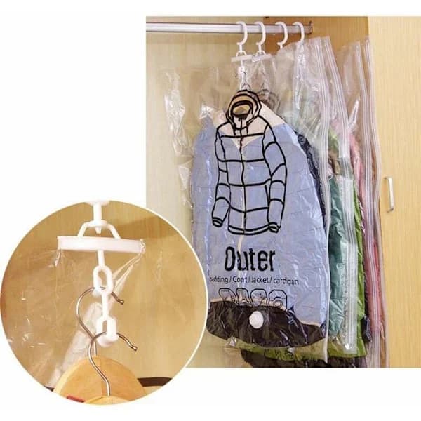 Vacuum Compression Bags - For Hanging Clothes, Coats, Jackets - 2 Pcs - L Abcrital