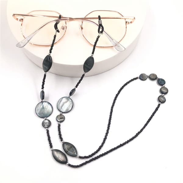 2 Pieces Beaded Eyeglass Chains, Adjustable Non-Slip Glasses Holders