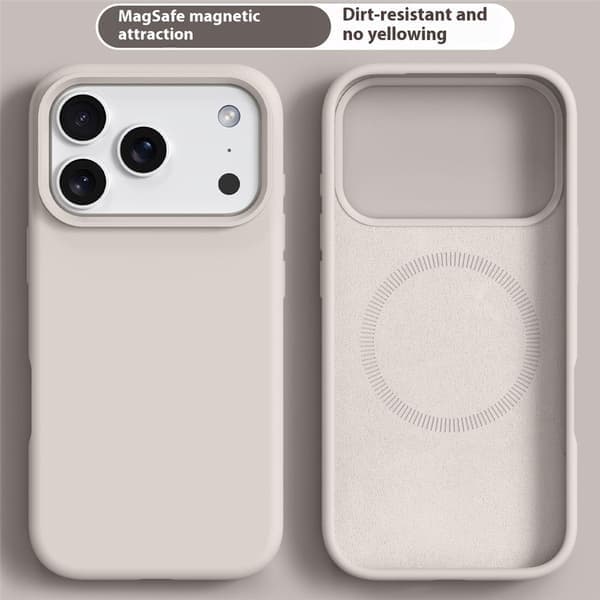 iPhone 17 Pro-deksel MagSafe Flytende Silikon Beige