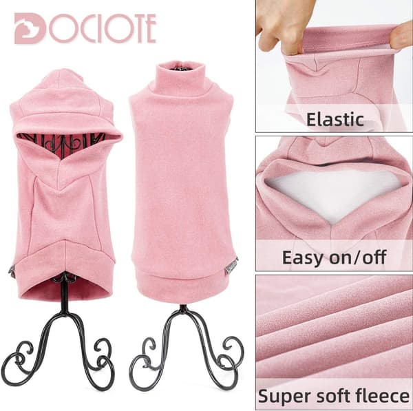 Små hunde- og kattetrøjer Blød fleecevest Rosa S