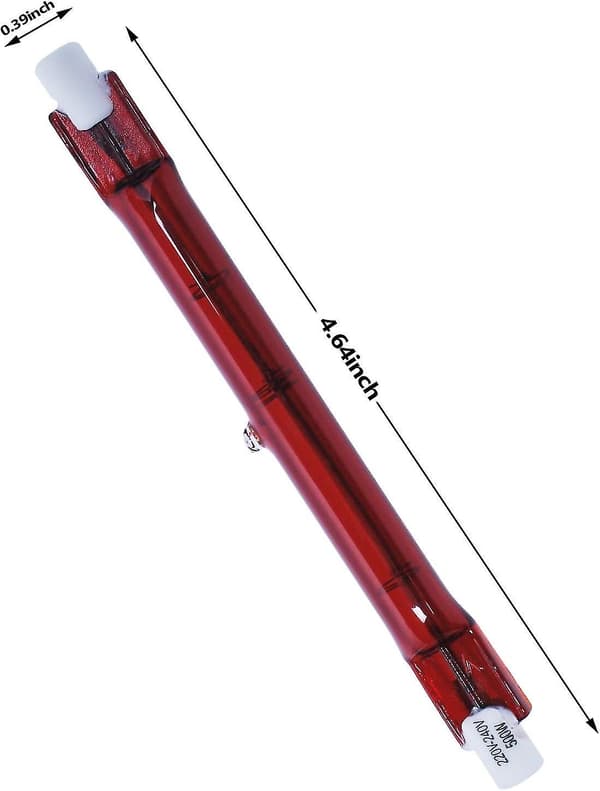 500 Watt Ruby Kompatibel med Heatmaster R7 Halogen Varmelampe til Havevarmer - 4-pak