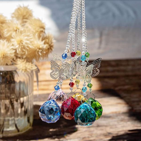Sommerfuglkrystall solfanger glassanheng ornament bryllup