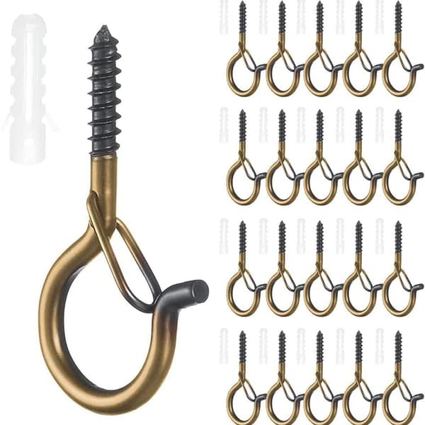 Screw-in wall hooks, ceiling hooks, wall hooks, metal screws, 20-pack, screw-in outdoor