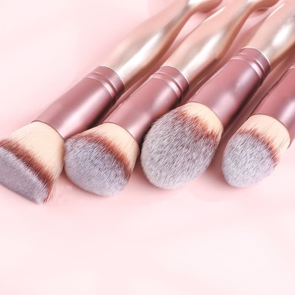 Makeupbørste Stativ Premium Syntetisk Foundation Pudder Concealere Øjenskygger (14rose)