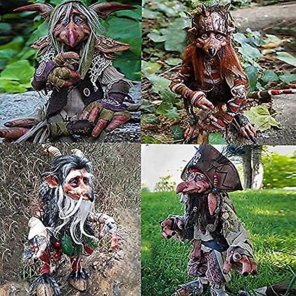 Garden Troll Handmade Resin Sculpture, Decorative Gnome