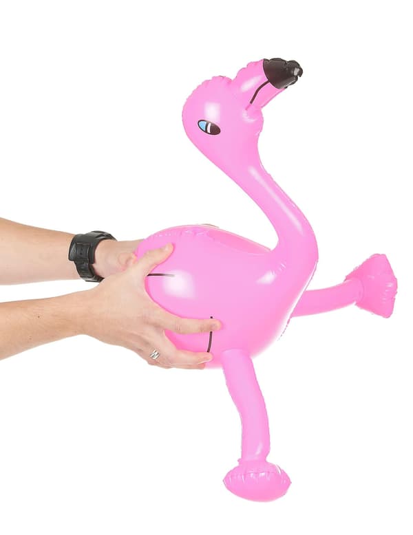 Oppblåsbar rosa flamingo 60 cm