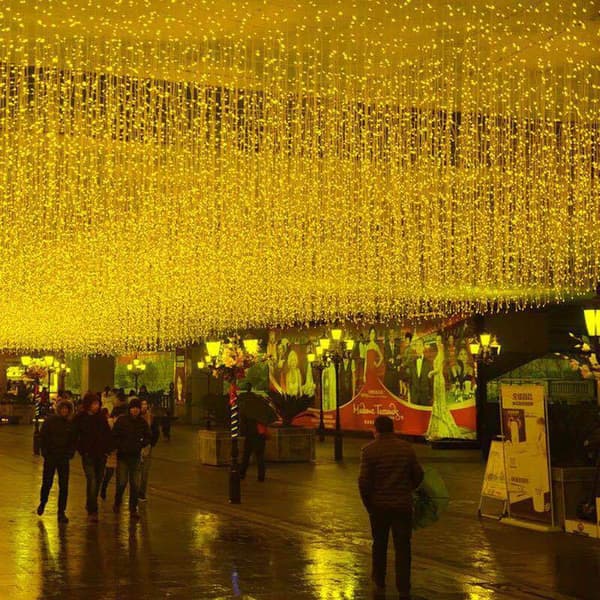 *96 LED lysgardiner på 4m*0,6m varmt og hvidt lys*