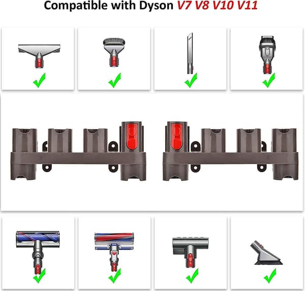 Lisätarvikepidike Dyson V7 V8 V10 V11 Sv10 Sv11 -imurin lisätarvikkeille, Dyson-lisätarvikepidike