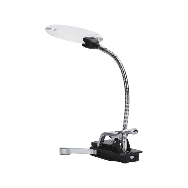 5X/10X Desktop Magnifier with LED Light Adjustable Magnifying Glass for Reading and Jewelry Making