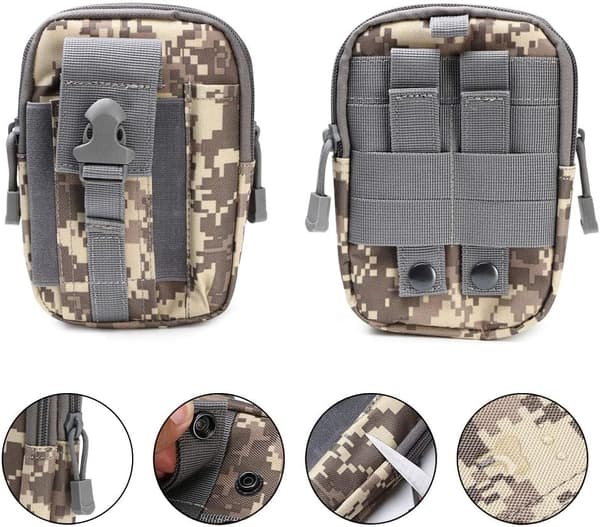 Taktisk bæltepose, nylon taljetaske - ACU-camouflage - Multi