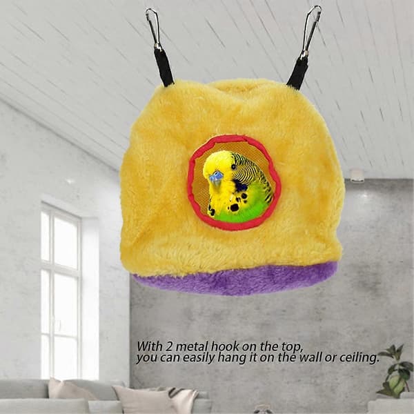 Parrot Nest, Windproof Plush Hammock Swing Bed for Birds, Small Size