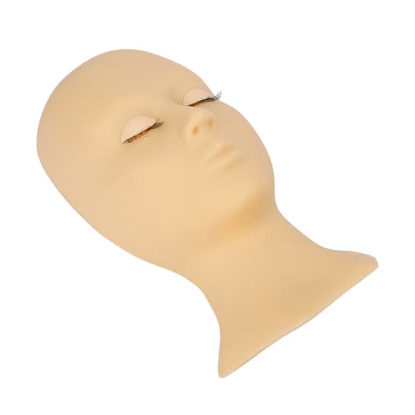 Eyelash Mannequin Head High Simulation Elastic Washable Soft Silicone Makeup Practice Mannequin Head Easy Eyelid Skin