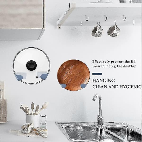 8-pack Lid Holder, Wall Mounted Lid Holder Set, Frying Pan Lid, Lid Holder, Wall Mounted Holder for Kitchen