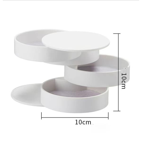 White 4-Tier Rotatable Jewelry Box