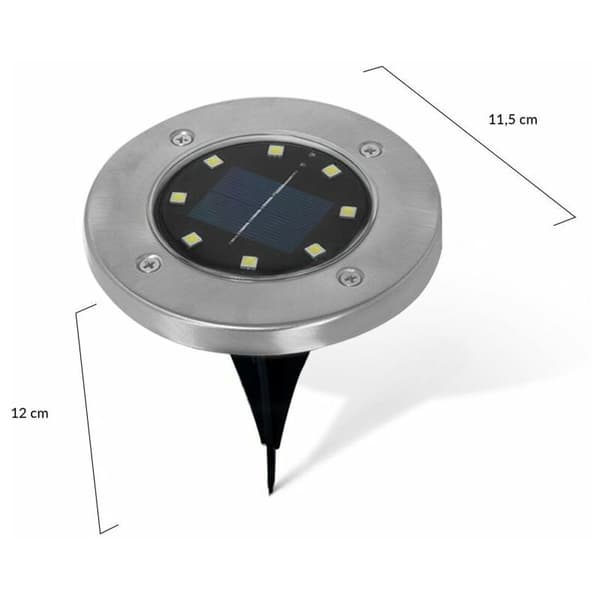 Sæt med 4 solskiver med LED-havelamper til at plante, hvidt lys