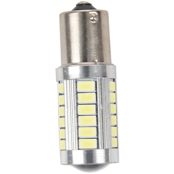 2X BA15S 12V Hvit LED Bil Nattlys Pære 1156 P21W Sølv 33-LED