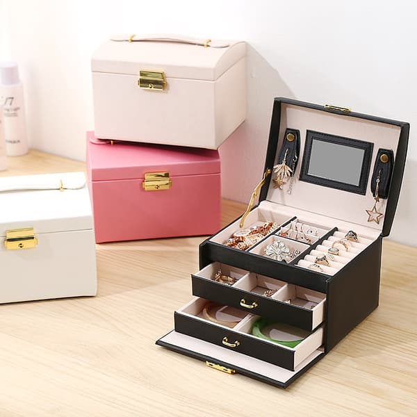 Smykkeorganisatorboks til kvinder, kone, mor, kæreste, pink, stor