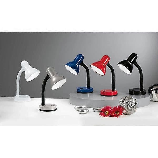 Simple bedside lamp, desk and reading lamp in steel and blue