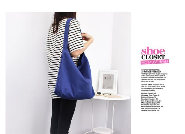 Unprinted canvas bag 35 x 45 cm (navy blue), shoulder bag, canvas