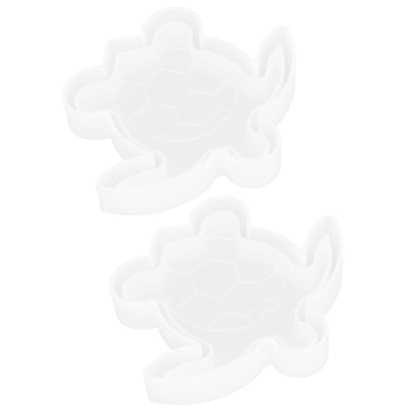 2 stk Skildpaddeform Silikone Marine DIY Smykketilbehør Opbevaring Skrivebordsdekoration