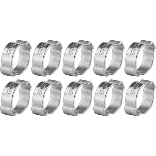 10 st Slangklämmor Justerbara Rostfria Rörklämmor (13-15mm)