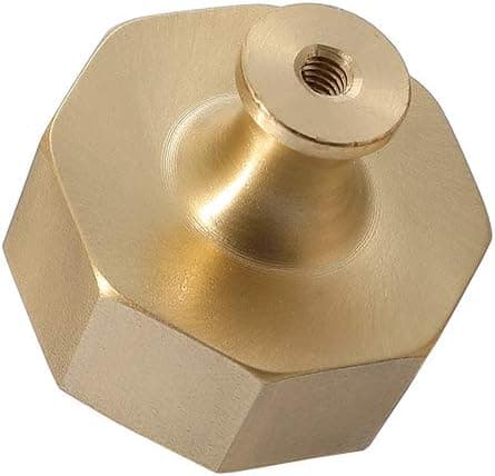 Solid Brass Knobs, Beautiful Brushed Gold Kitchen Knobs, Modern European Style Dresser Drawer Pulls 8-Pack Diameter: 1.18\" 30mm