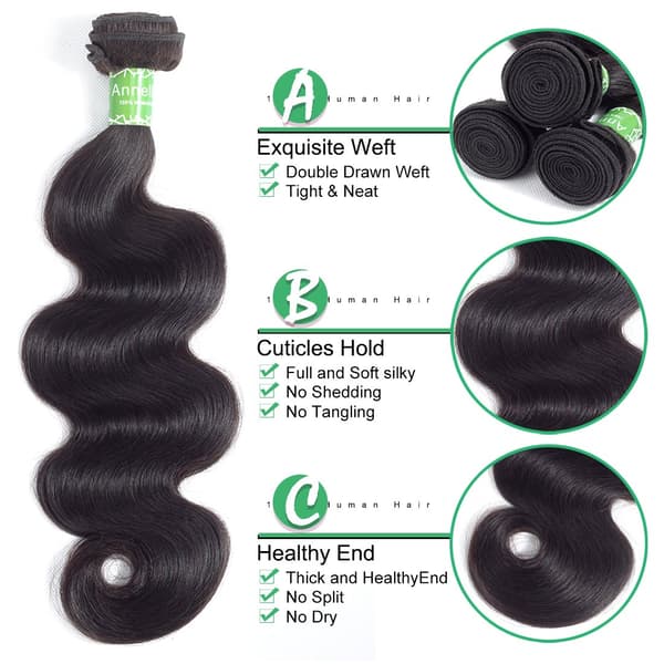 Brasiliansk hår 1 bunt Body Wave 7A Virgin Human Hair Bundles U