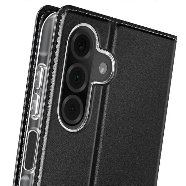 Etui til Galaxy A26 Satin Effekt Kortholder og Videoholder, Sort