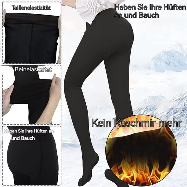 Termiske tights for kvinner, vinter, nylon, ugjennomsiktig, svart KLB