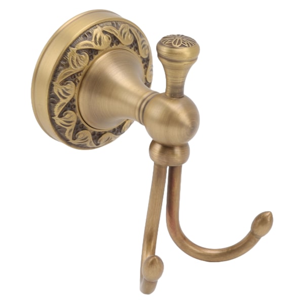 Brass Stainless Steel Retro Delicate Wall Mounted Double Hook Bathroom Hook
