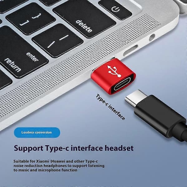 Typ C Naaras USB 3.0 Uros Muunnin Tiedonsiirto Mini Lataussovitin - Punainen
