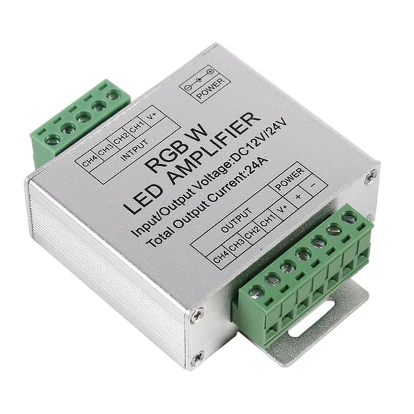 DC12-24V 24A RGBW Signal Amplifier 4-channel Output Circuit Aluminum Shell LED Strip Controller