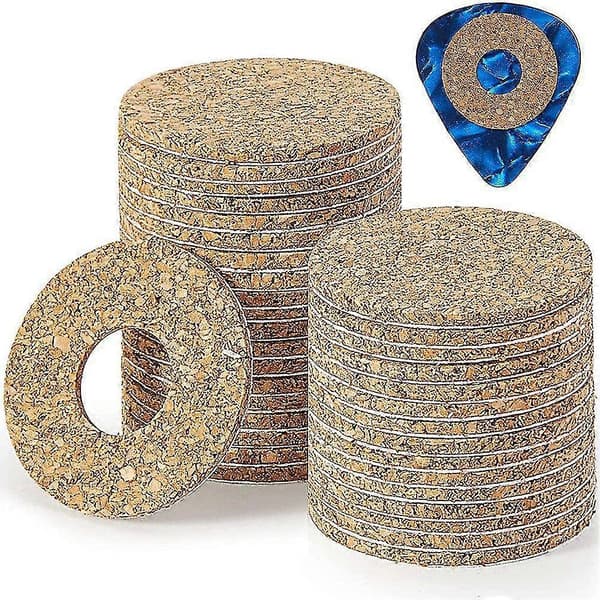 100-pack gitarrplektrum Halkfritt grepp och 18 mm självhäftande gitarrplektrum Korkgrepp