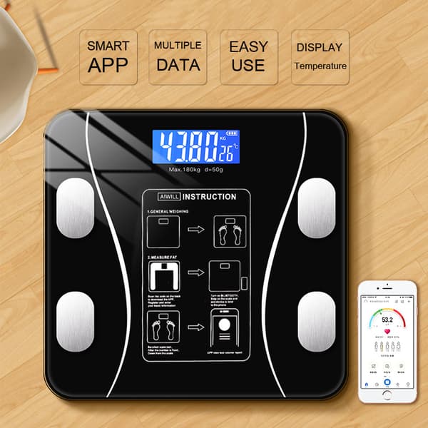 Smart Bluetooth Digital Bathroom Scale with Body Composition Analysis and Mobile App