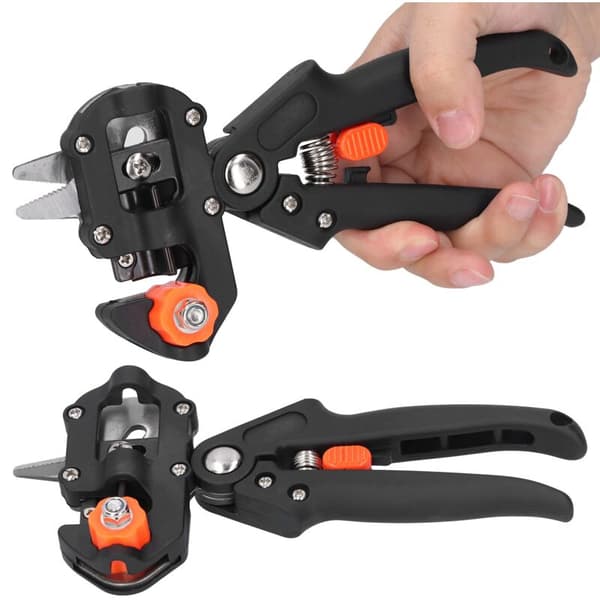 Garden Grafting Tool Set Tree Branch Cutter Scissors Pruning Shears Professional Gardening Tools Black, DUBUNS