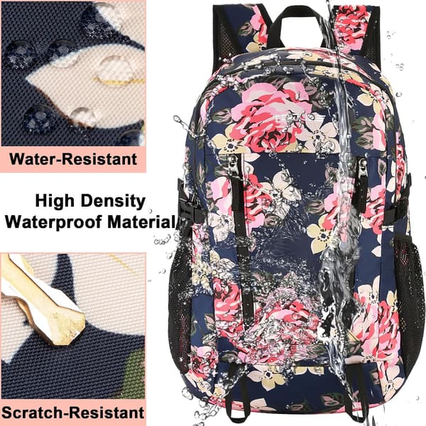 Foldable Hiking Backpack, Waterproof Backpack for Men, Lightweight Backpack for Women for Travel Pink pink