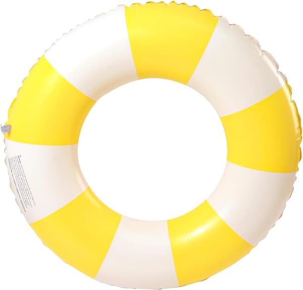 Inflatable Swimming Ring for Adults, Swim Ring Pool Float, Retro Striped Inflatable Float, for Beach Vacations and Pool Parties