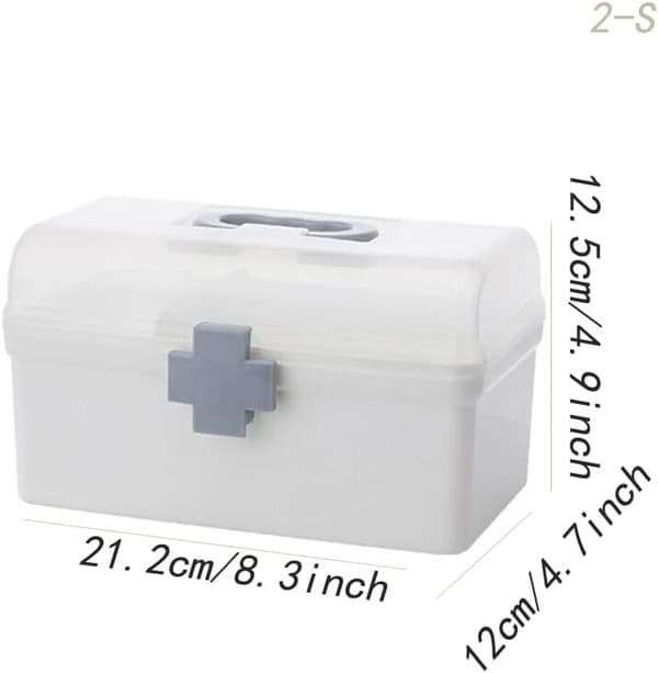 Medicine Box, First Aid, Emergency Medical Storage, Large Capacity, Medicine Storage Container with Lid S S