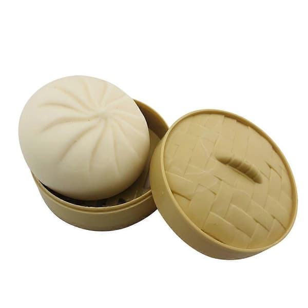 Simulation Steamer with Steamed Stuffed Buns Decompression Toys Relieve Stress Soft Squeeze Toy
