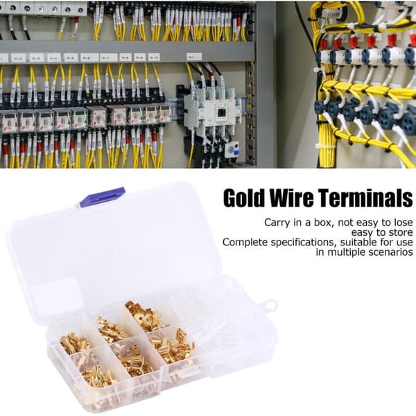 210 stk. Guldisolerede Elektriske Kabelterminaler Han Hun 2.8/4.8/6.3mm