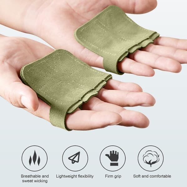 Half-finger Cowhide Gloves for Gym, Hand Grips, Weightlifting, Protective Gloves, Non-slip, Pull-ups, Training Gloves, Workout, Brown