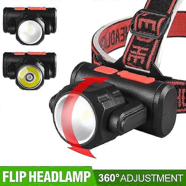 LED Hodelykt Justerbar Vanntett Superlyskaster for Camping Jogging Fotturer
