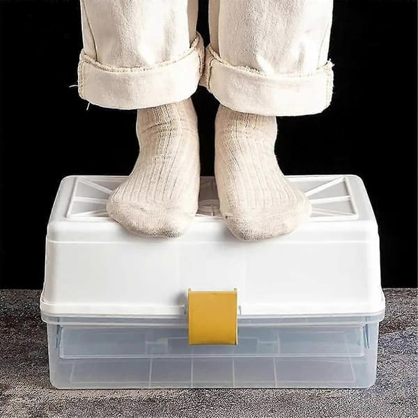 Small 2-Compartment Fishing Box, Hardware Organizer, Portable Multifunctional Storage Box for Snacks, Screws, Nuts, Bait Box A