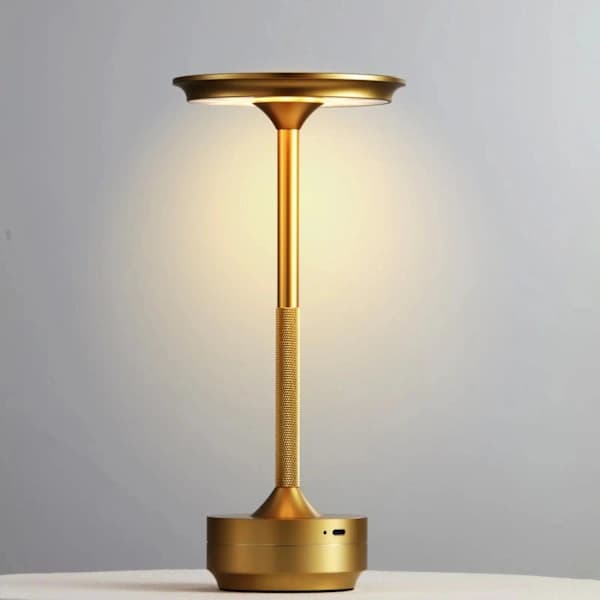 Cordless LED Table Lamp with Touch Control, 3 Light Modes, USB C Rechargeable for Desk, Bedroom, Dining Table, Gold 28 cm 1-Pack Gold 1-Pack Guld